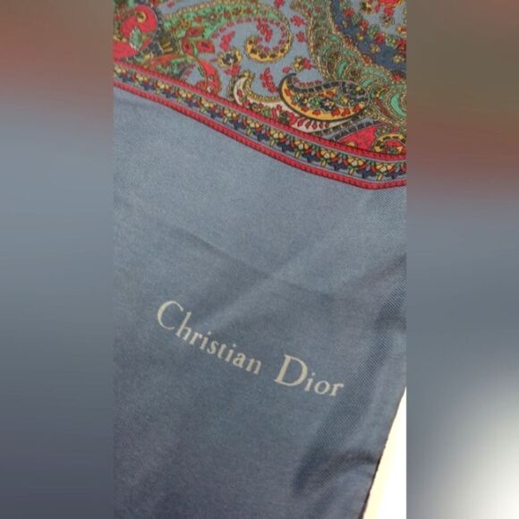Dior Christian Dior Vintage Silk & Wool Fringe Paisley Formal Scarf - Picture 2 of 12